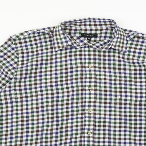 County Mens Multicoloured Check Flannel  Button-Up Size M