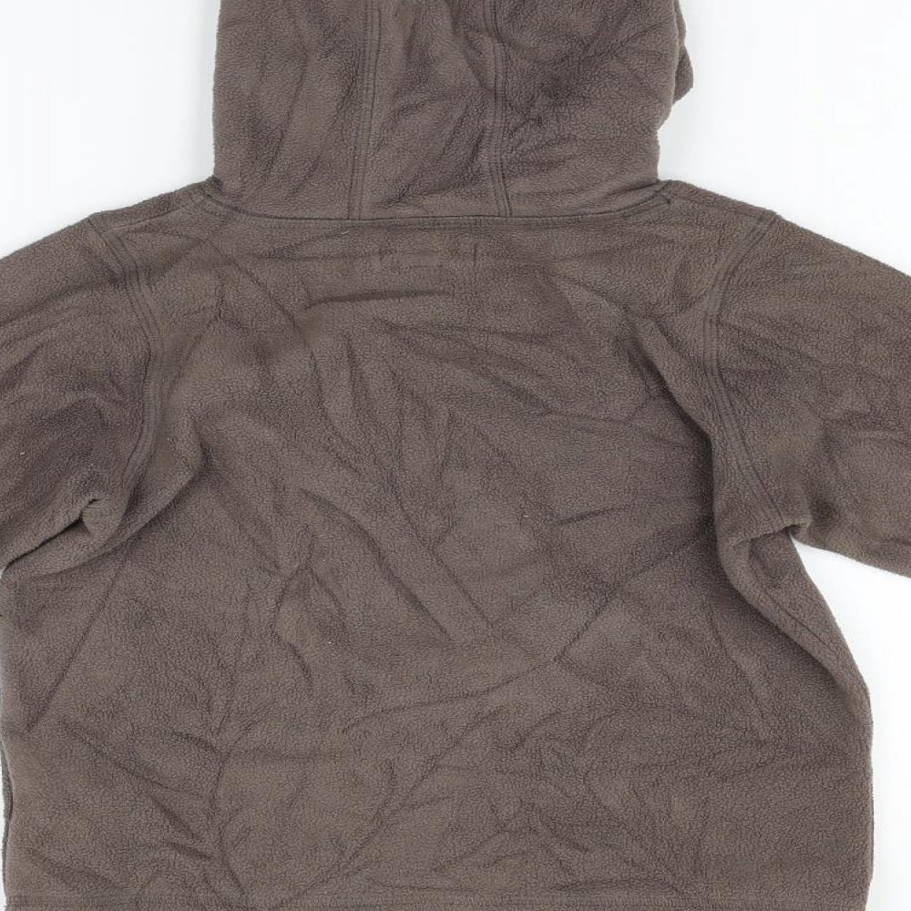 M&S Boys Brown  Fleece Pullover Hoodie Size 5-6 Years