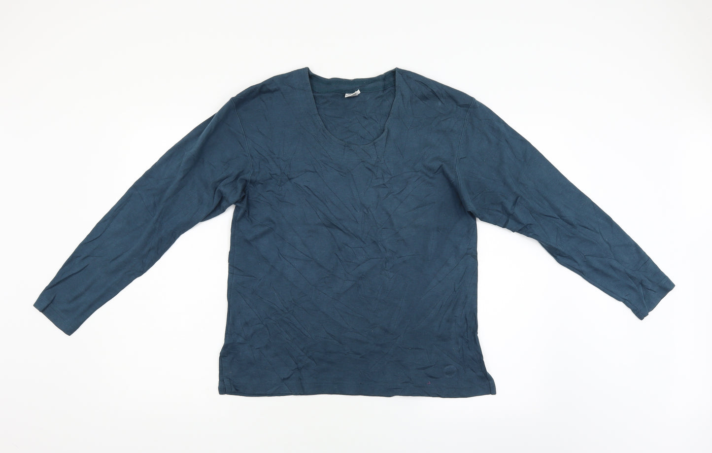 Peruvian Collection Womens Green  Flannel Basic T-Shirt Size M