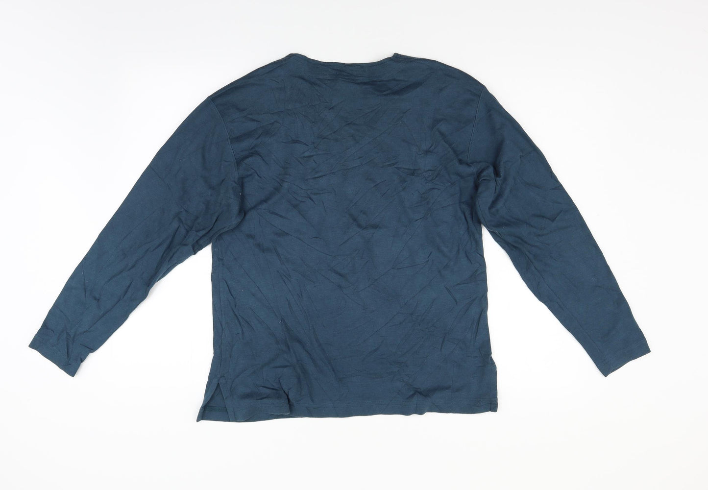 Peruvian Collection Womens Green  Flannel Basic T-Shirt Size M