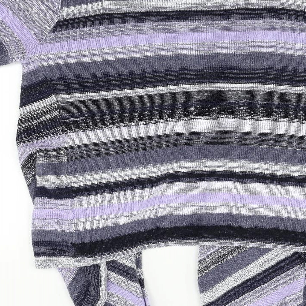 Primark Womens Blue Striped Knit Cardigan Jumper Size L