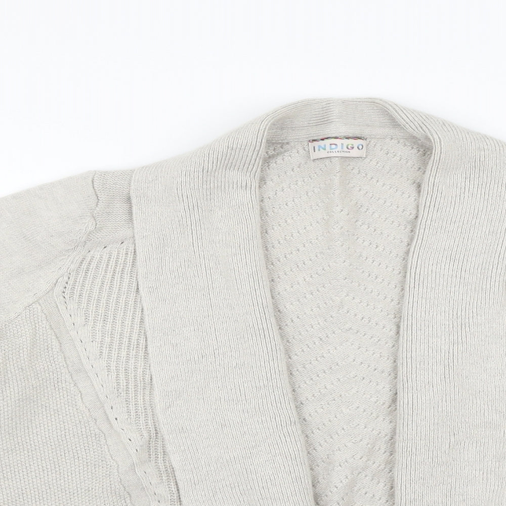 Indigo Womens Grey  Knit Cardigan Jumper Size 16