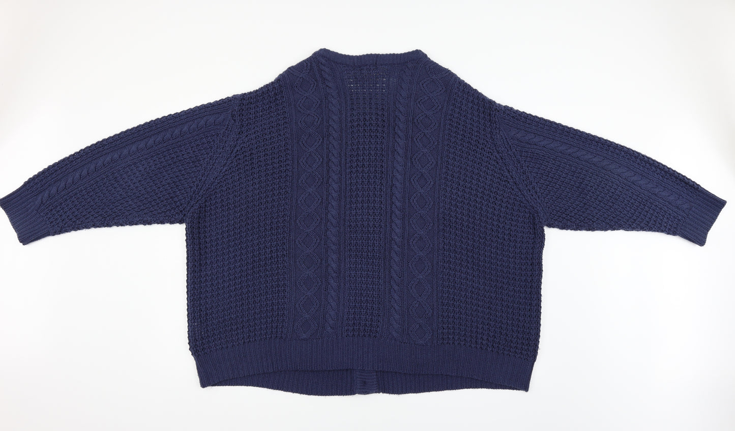 Daxon Womens Blue Argyle/Diamond Knit Cardigan Jumper Size 30