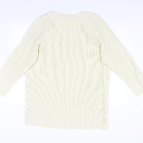 Peacocks Womens Beige  Knit Pullover Jumper Size L