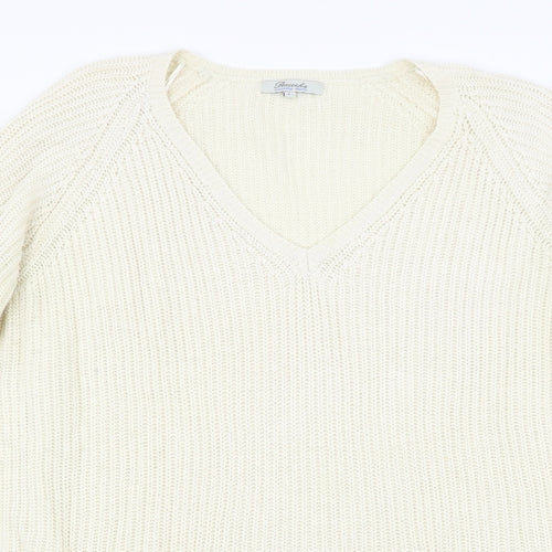 Peacocks Womens Beige  Knit Pullover Jumper Size L