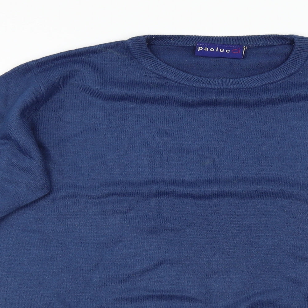 Paolucci Womens Blue  Taffeta Pullover Jumper Size S