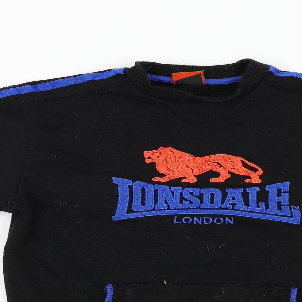 Lonsdale Boys Black   Pullover Sweatshirt Size 9-10 Years