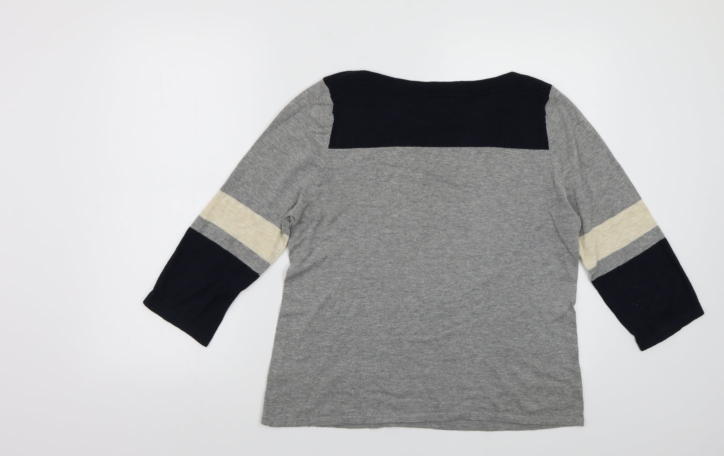 NEXT Womens Grey Striped Knit Pullover Jumper