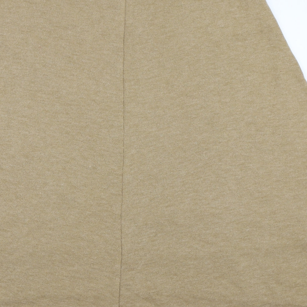 M&S Womens Beige  Knit Flare Skirt Size 16