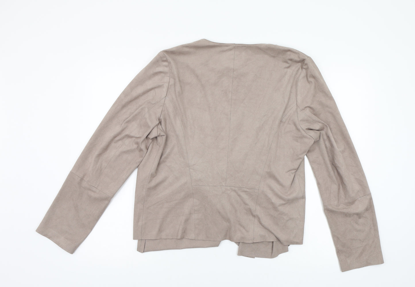 M&S Womens Beige  Velour Jacket Blazer Size 16