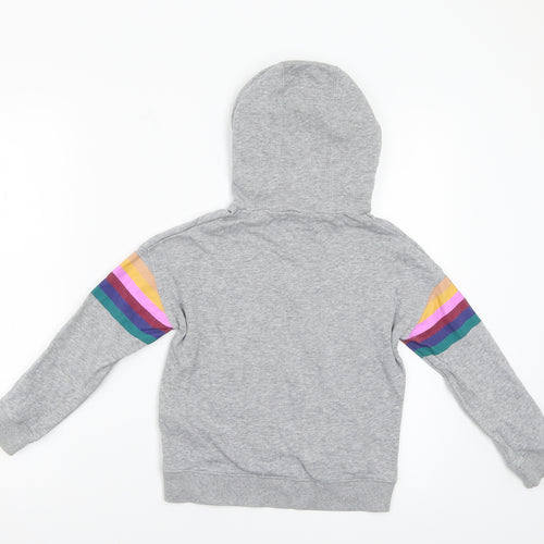 NEXT Boys Grey Striped Jersey Pullover Hoodie
