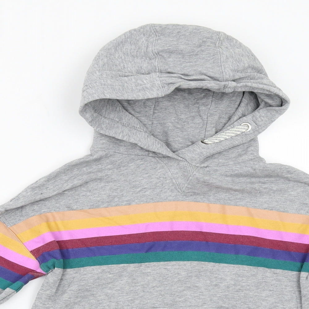 NEXT Boys Grey Striped Jersey Pullover Hoodie