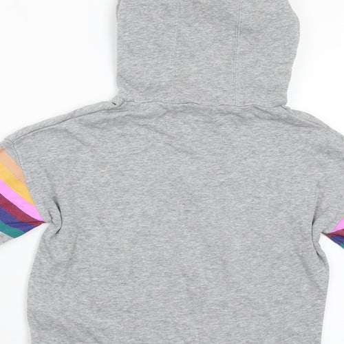 NEXT Boys Grey Striped Jersey Pullover Hoodie