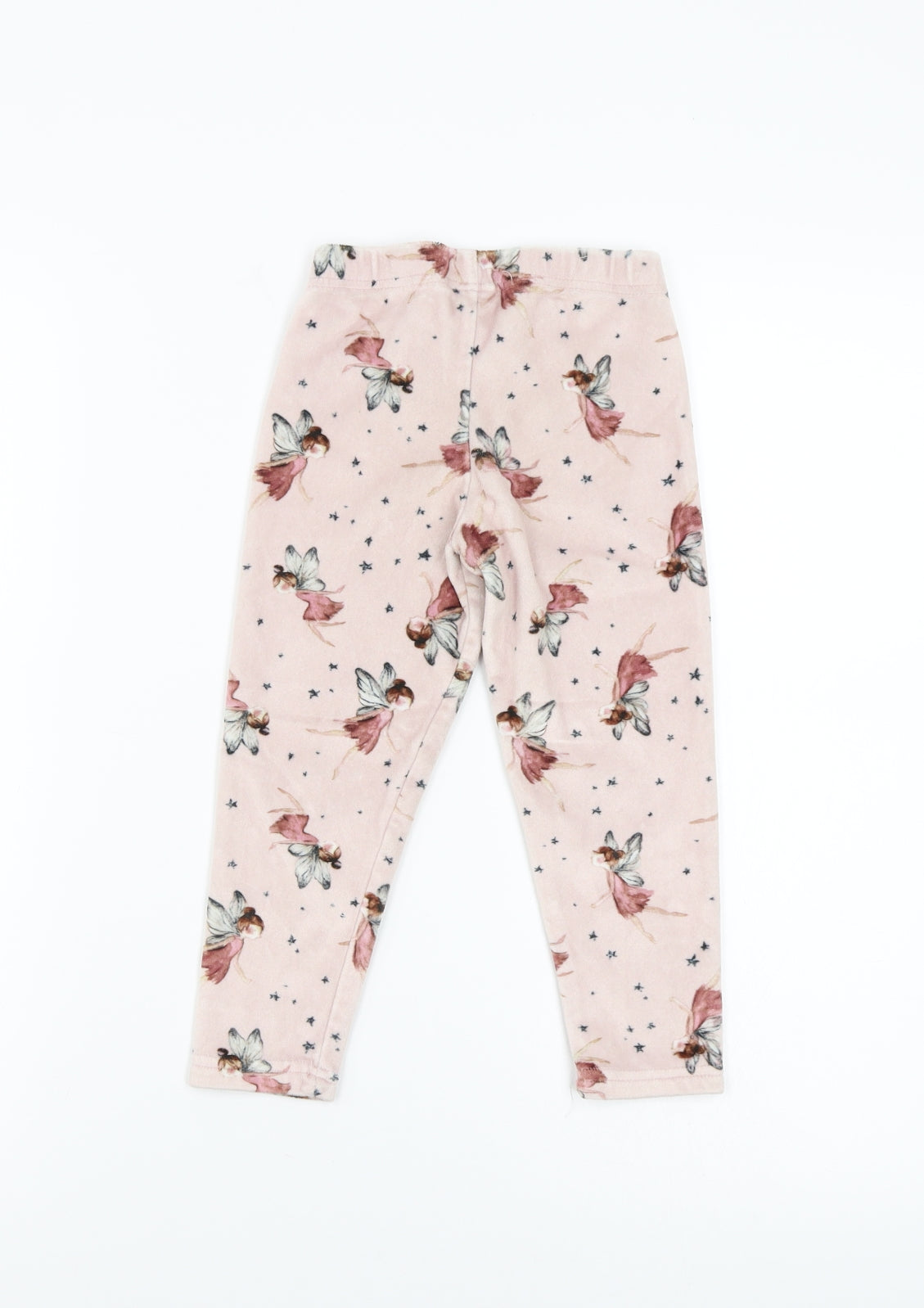 NEXT Girls Pink Floral Fleece Sweatpants Trousers Size 3-4 Years - Fairy