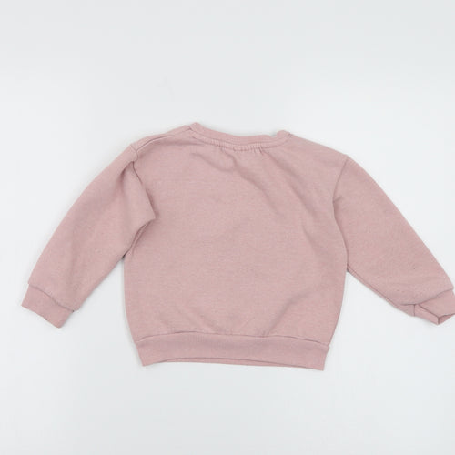 Disney Girls Pink Patchwork  Pullover Sweatshirt   - Minnie mouse