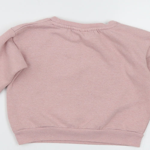 Disney Girls Pink Patchwork  Pullover Sweatshirt   - Minnie mouse