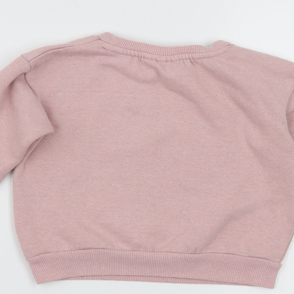 Disney Girls Pink Patchwork  Pullover Sweatshirt   - Minnie mouse