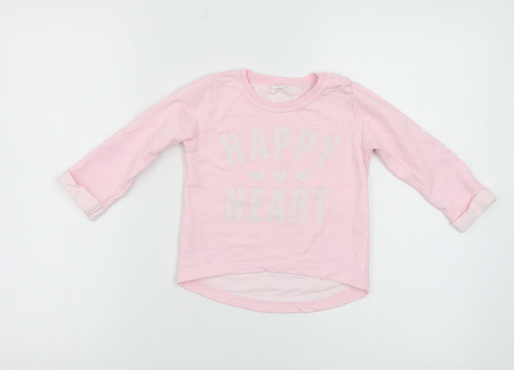 Preworn Baby Pink Pullover Casual Size 12-18 Months - Happy