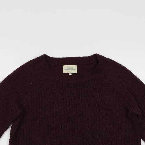Papaya Womens Purple  Knit Pullover Jumper Size 10