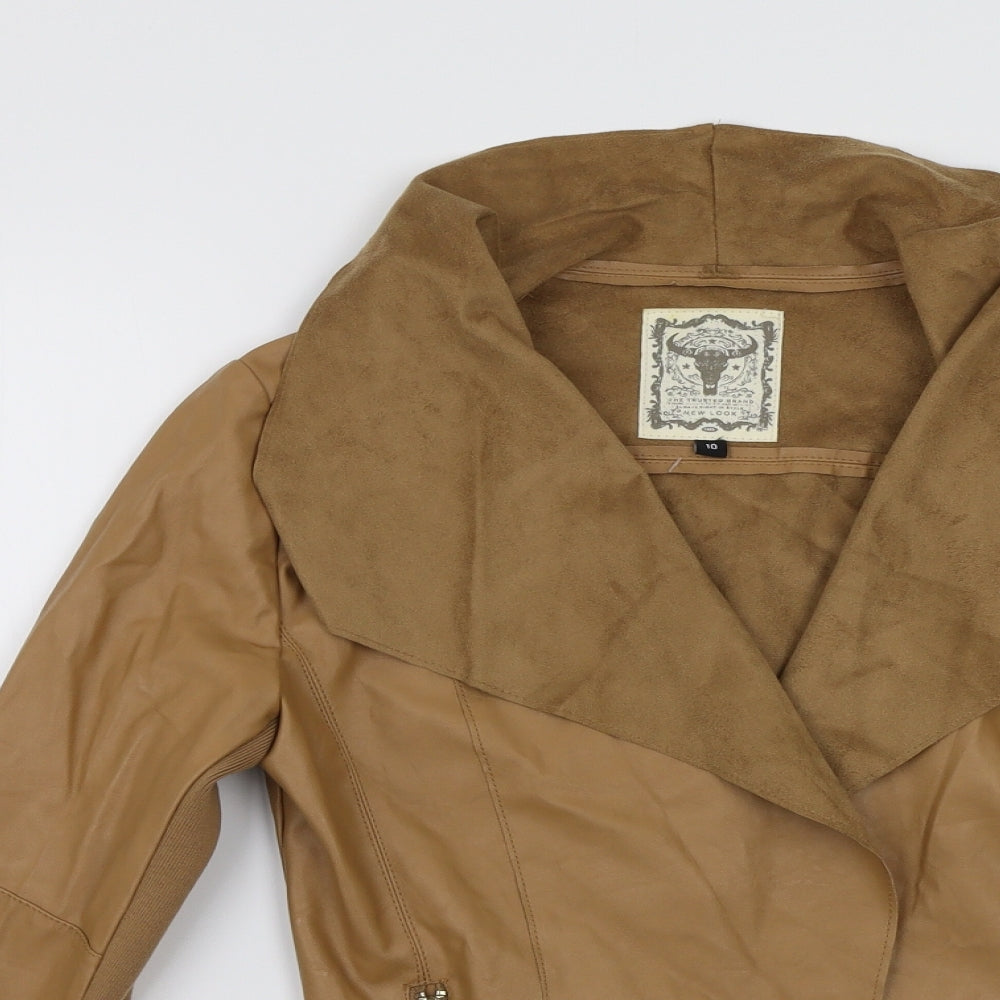 New Look Womens Brown   Biker Jacket Size 10