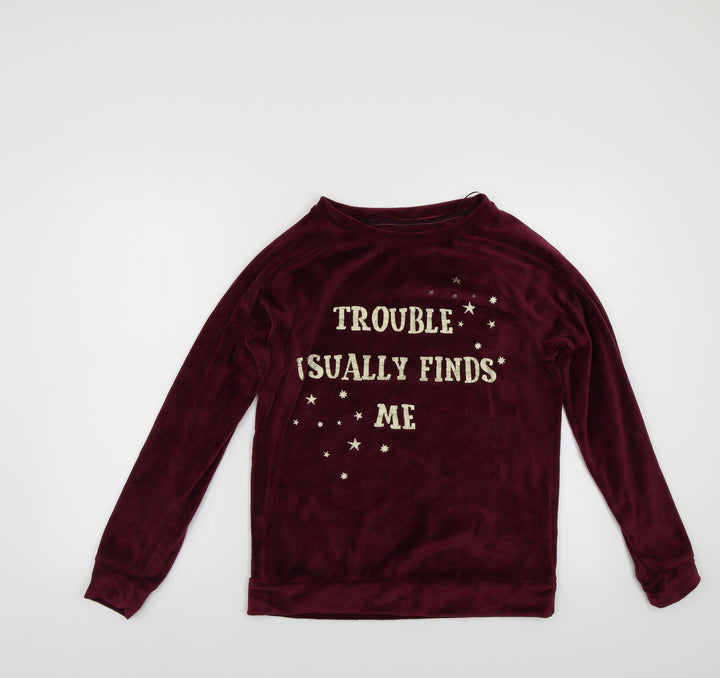 Primark Womens Purple Fleece Pullover Sweatshirt Size XS - Harry Potter