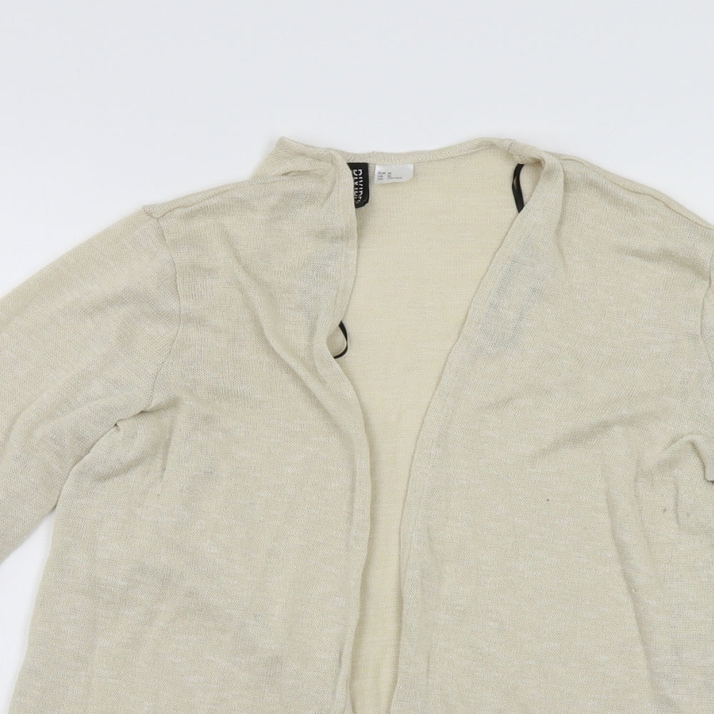Divided by H&M Womens Beige  Mesh Cardigan Jumper Size M