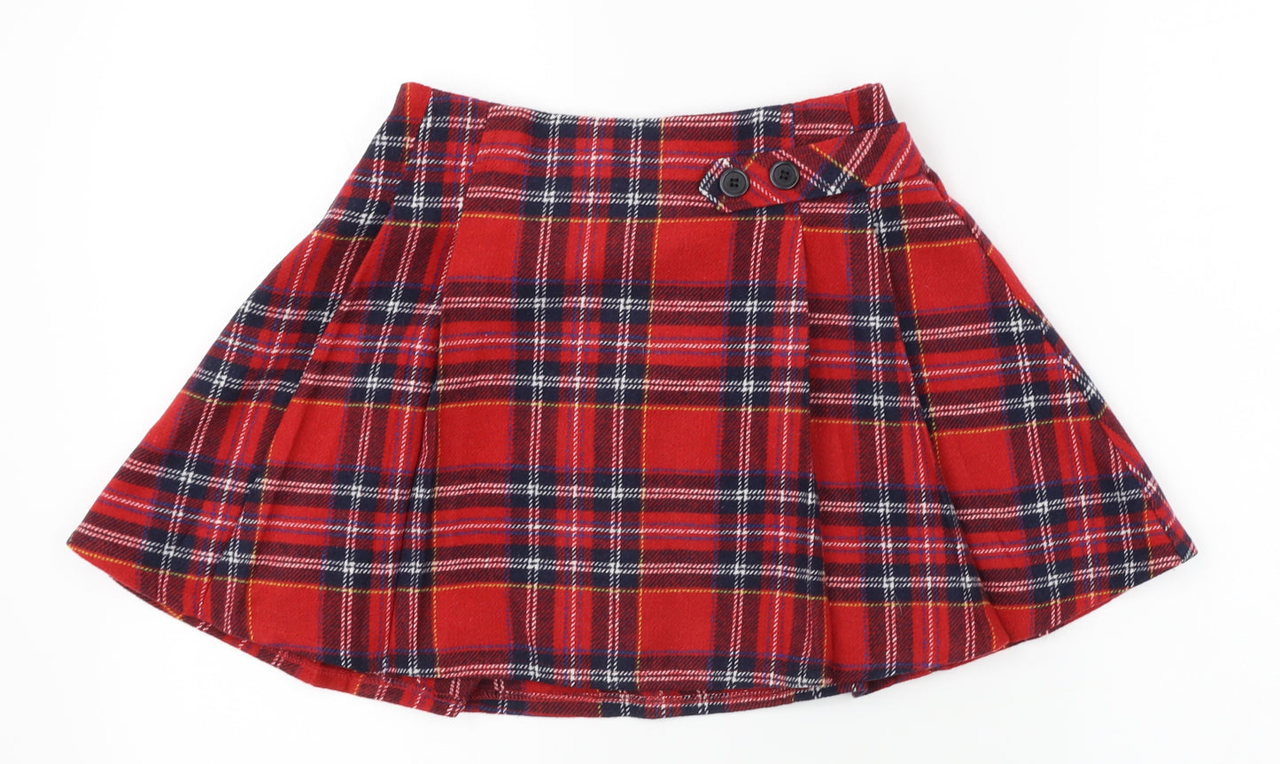 George Girls Red Plaid  Pleated Skirt Size 8-9 Years