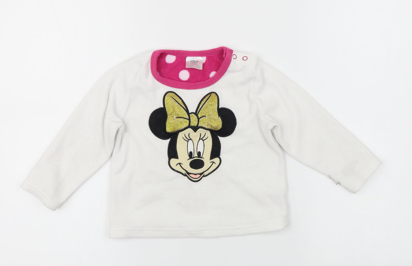 Disney Baby Girls White   Pullover Jumper Size 18-24 Months  - Minnie Mouse