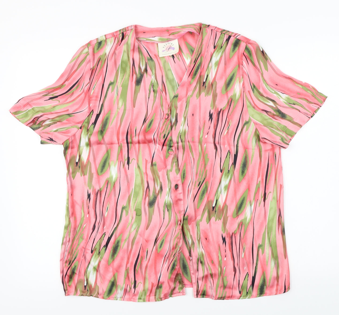 Peepers Womens Pink Floral  Basic Button-Up One Size