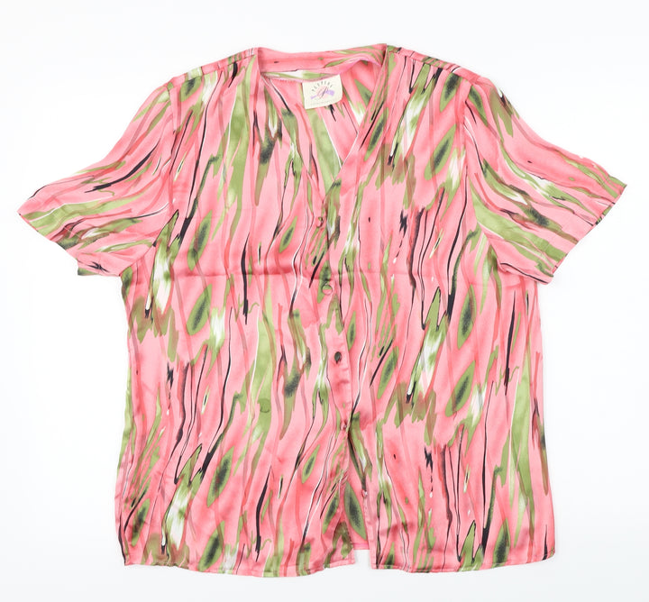 Peepers Womens Pink Floral  Basic Button-Up One Size