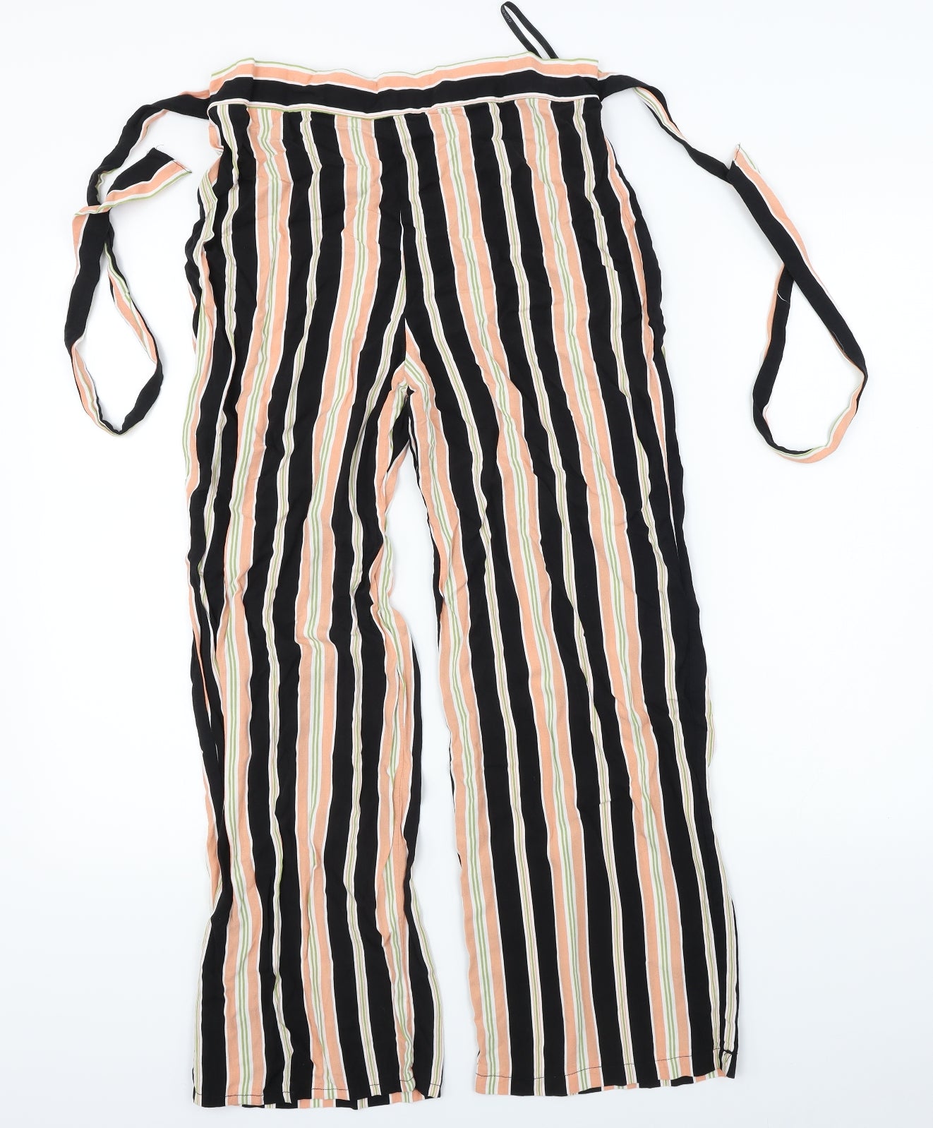 Dorothy Perkins Womens Orange Striped  Chino Trousers Size 10 L24 in