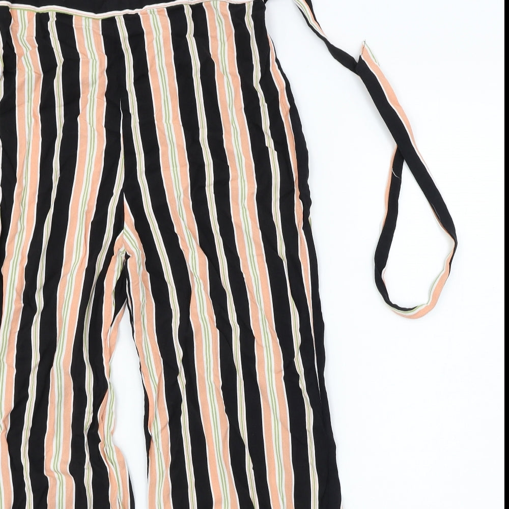 Dorothy Perkins Womens Orange Striped  Chino Trousers Size 10 L24 in