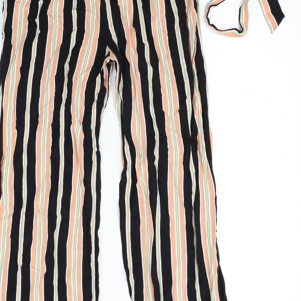 Dorothy Perkins Womens Orange Striped  Chino Trousers Size 10 L24 in