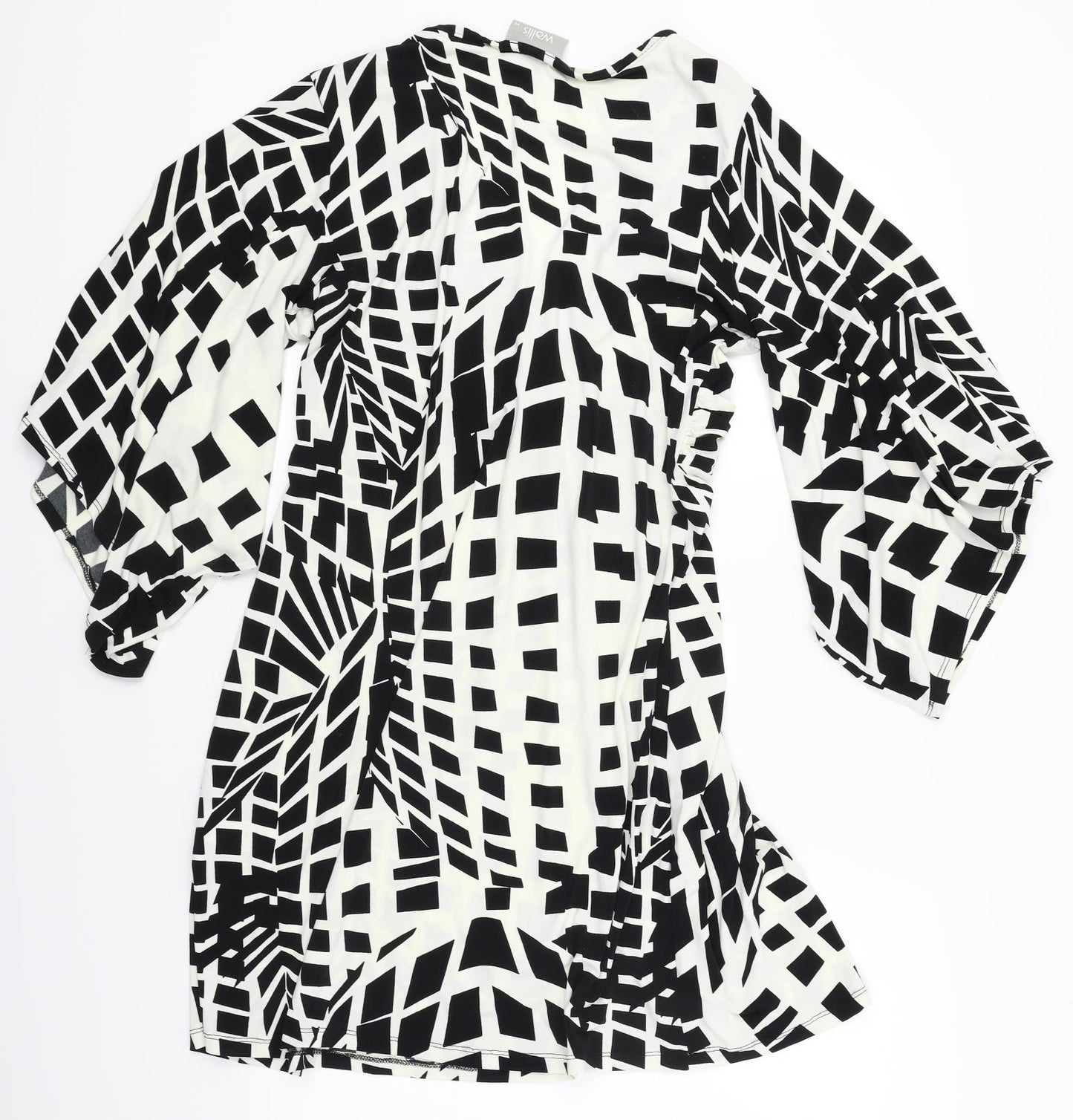 Wallis Womens White Geometric  Kaftan  Size 14