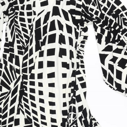 Wallis Womens White Geometric  Kaftan  Size 14