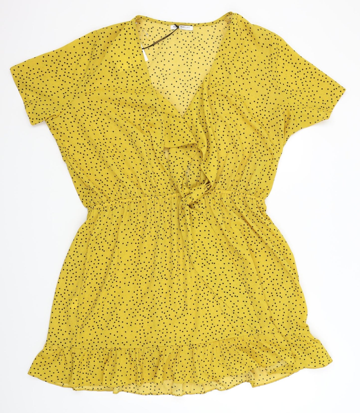 Glamarous Womens Yellow Polka Dot  Kaftan  Size 22