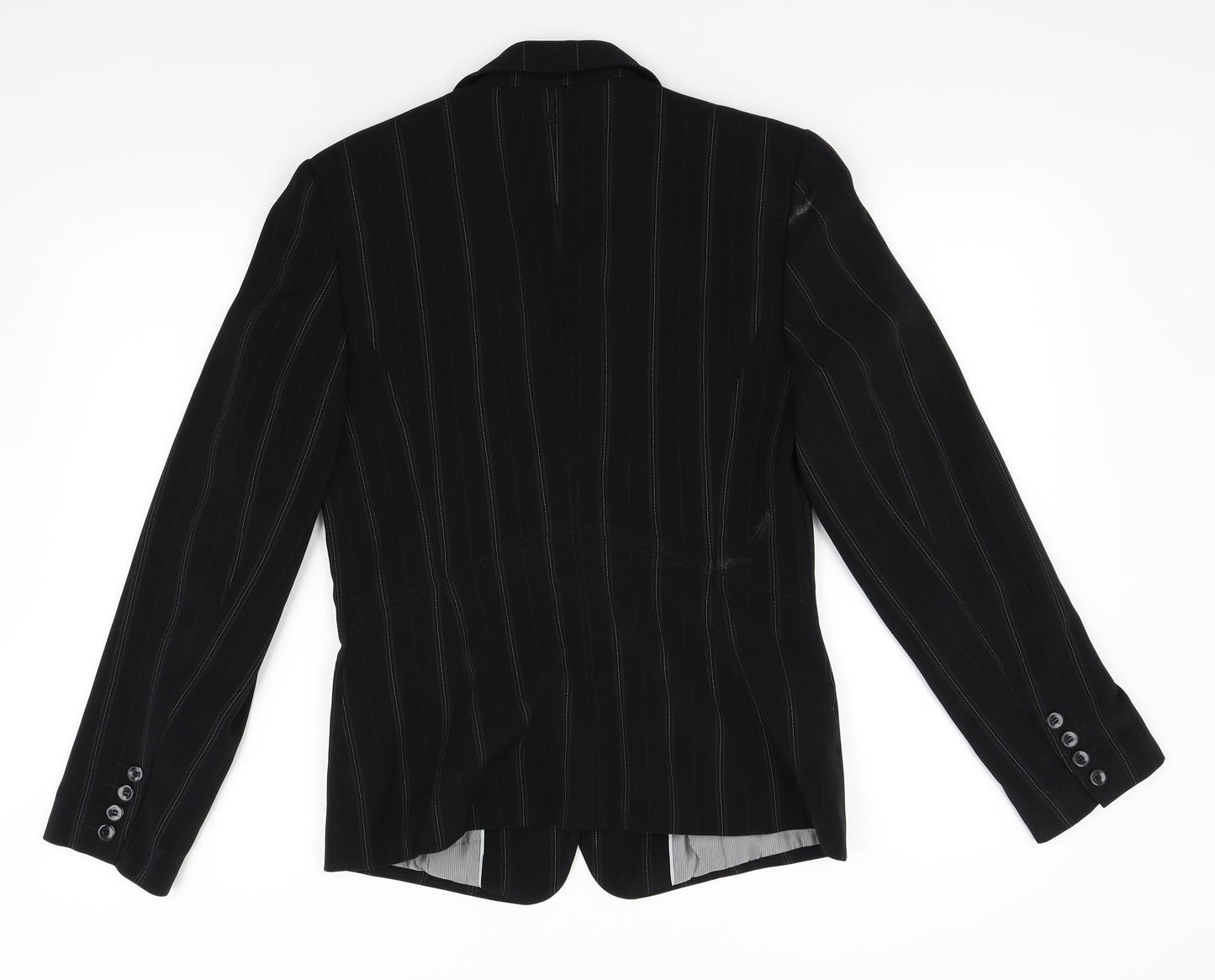NEXT Womens Black Pinstripe  Jacket Suit Jacket Size 12