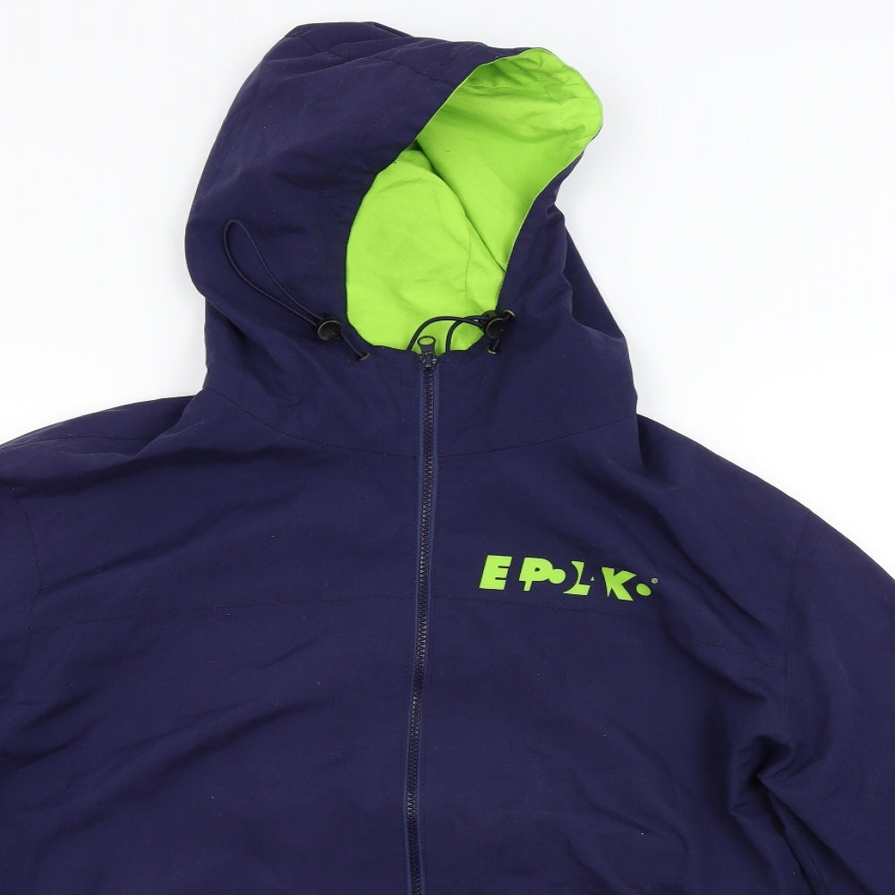 El Polka Mens Blue   Rain Coat Jacket Size L