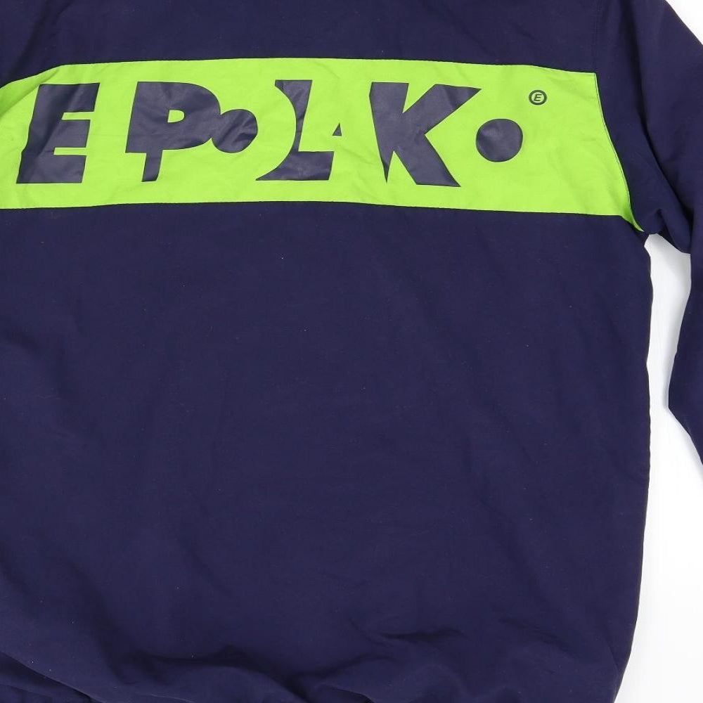 El Polka Mens Blue   Rain Coat Jacket Size L