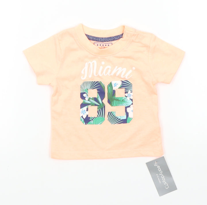 Earlydays Boys Orange   Basic T-Shirt Size 3-6 Months