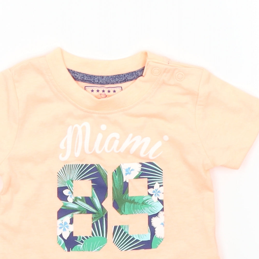 Earlydays Boys Orange   Basic T-Shirt Size 3-6 Months