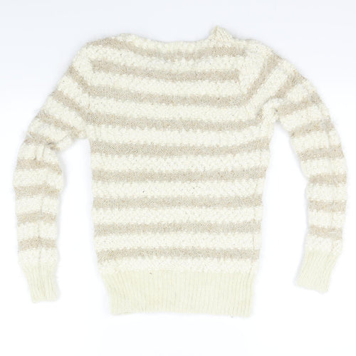 Katsumi Womens Beige Striped  Pullover Jumper Size S