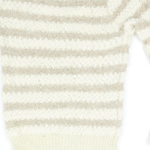 Katsumi Womens Beige Striped  Pullover Jumper Size S