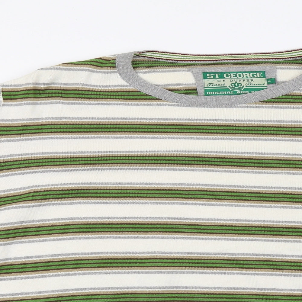 St George by Duffer Mens Multicoloured Striped  Pullover Jumper Size M