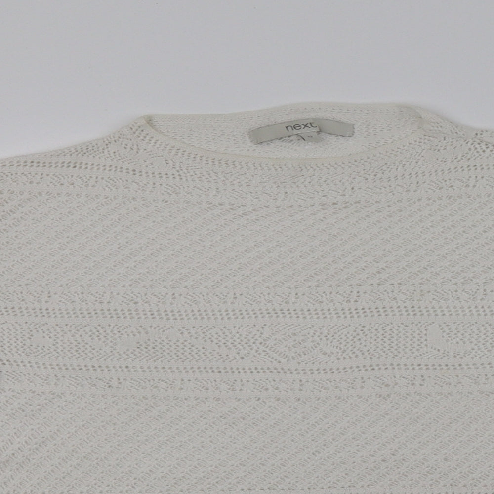 NEXT Womens White   Basic Blouse Size 12  - Knitted