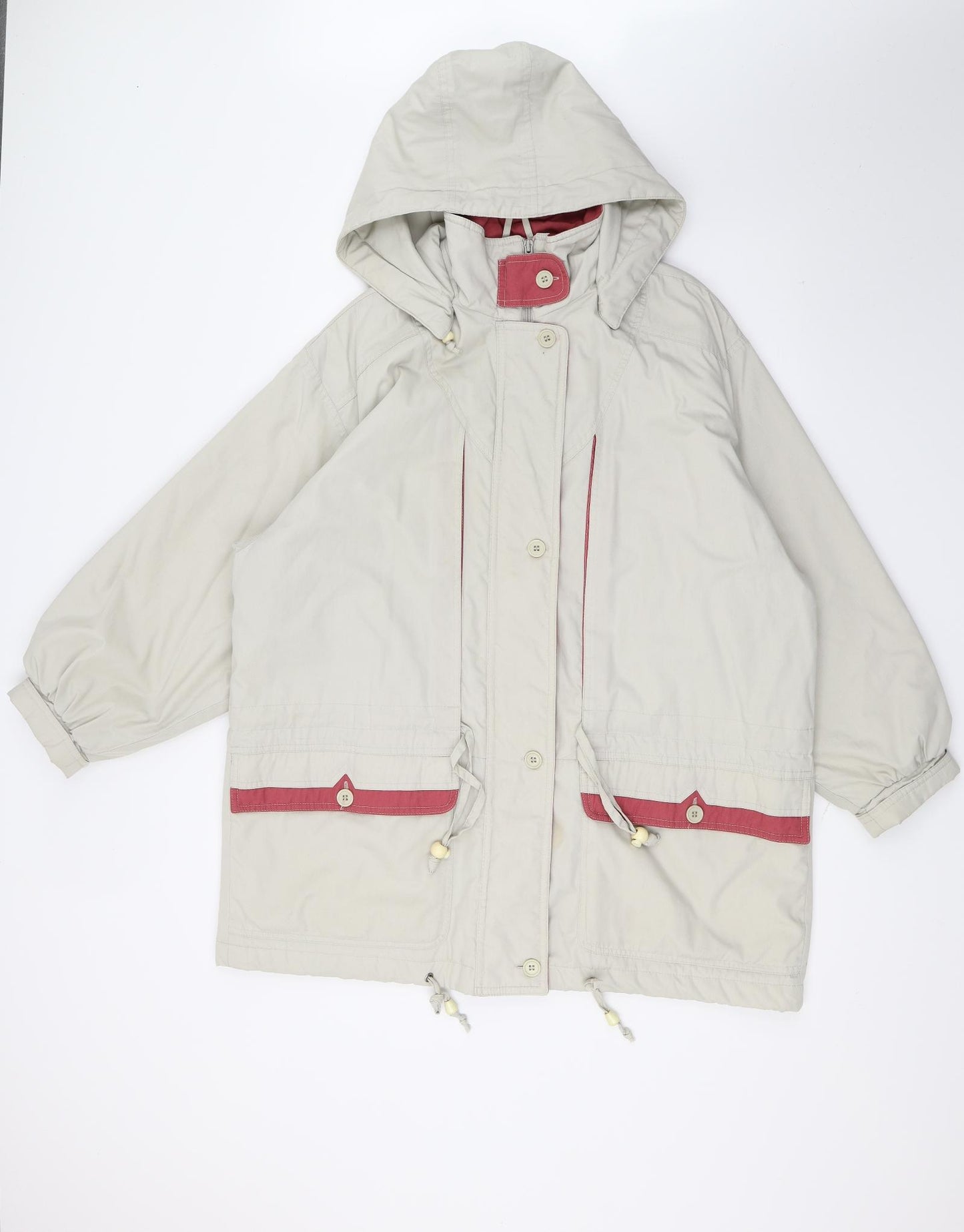 C&A Womens Beige   Jacket Coat Size 14  - PINK LINING