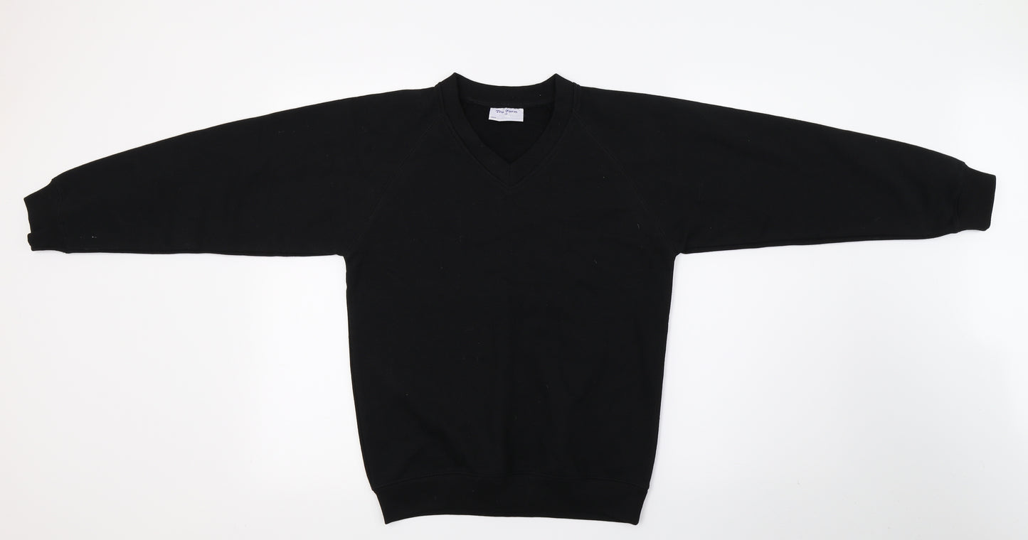 Truform Boys Black   Pullover Sweatshirt Size 13 Years  - School Jumper