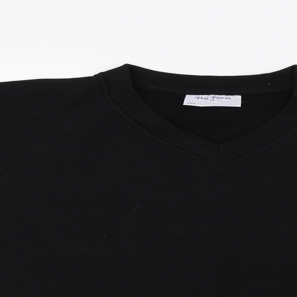 Truform Boys Black   Pullover Sweatshirt Size 13 Years  - School Jumper