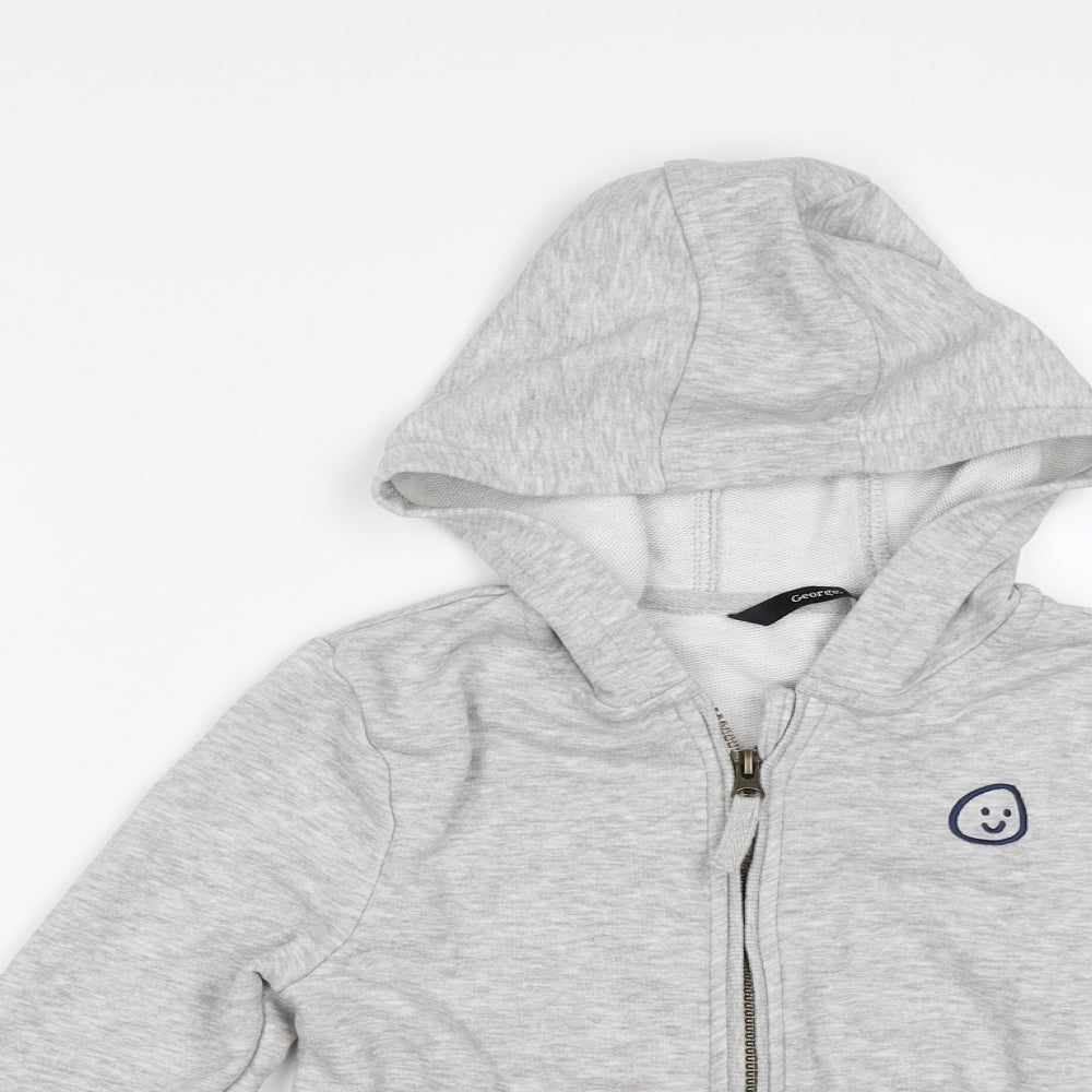 George Boys Grey   Full Zip Hoodie Size 5-6 Years