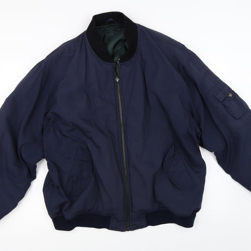 BHS Mens Blue   Bomber Jacket Jacket Size L